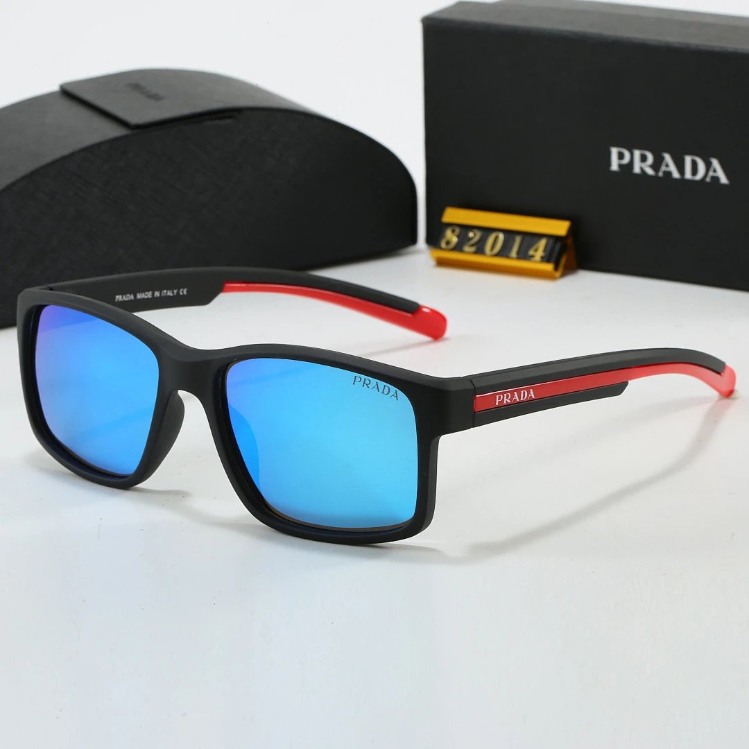 Prada Black Tinted Lens Square Sunglasses, Polished Frame Style 28