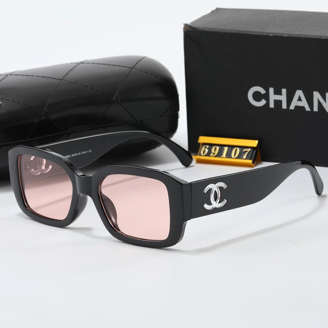 Chanel Black Tinted Lens Square Sunglasses, Polished Frame Style 08