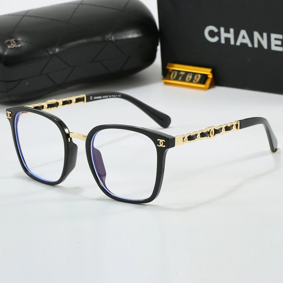 Chanel Black Tinted Lens Square Sunglasses, Polished Frame Style 08