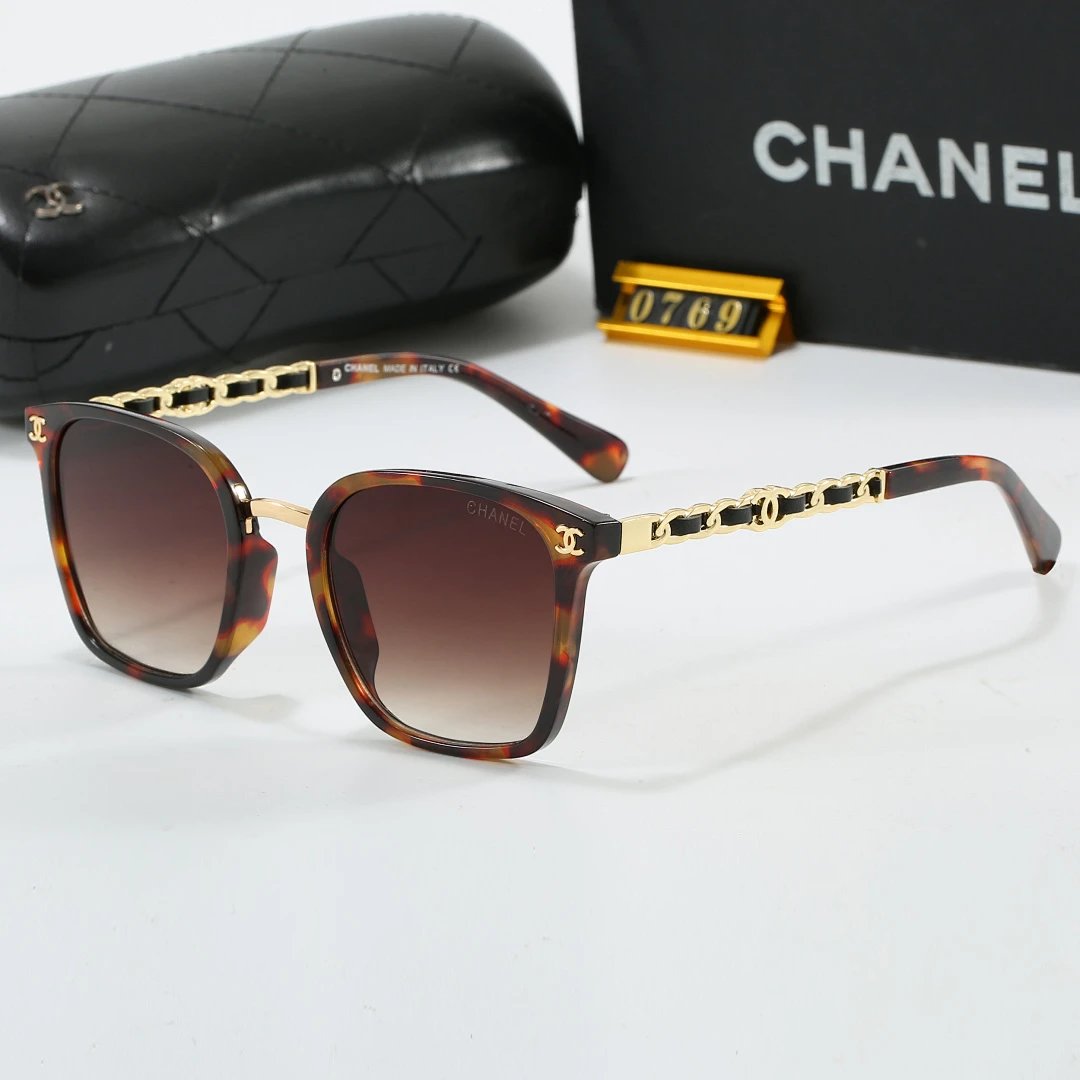 Chanel Black Tinted Lens Designer Sunglasses, Polished Frame Style 02