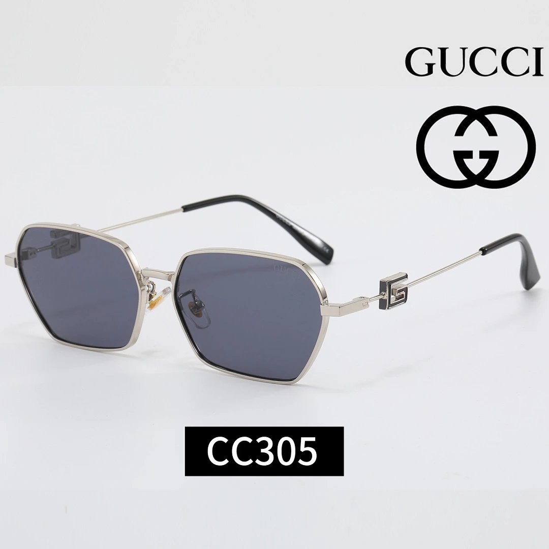 Gucci Gray Tinted Lens Square Sunglasses, Polished Frame Style 28
