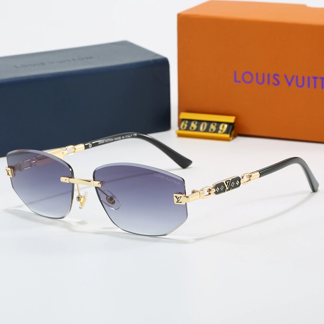 Louis Vuitton Brown Tinted Lens Square Sunglasses, Polished Frame Style 14