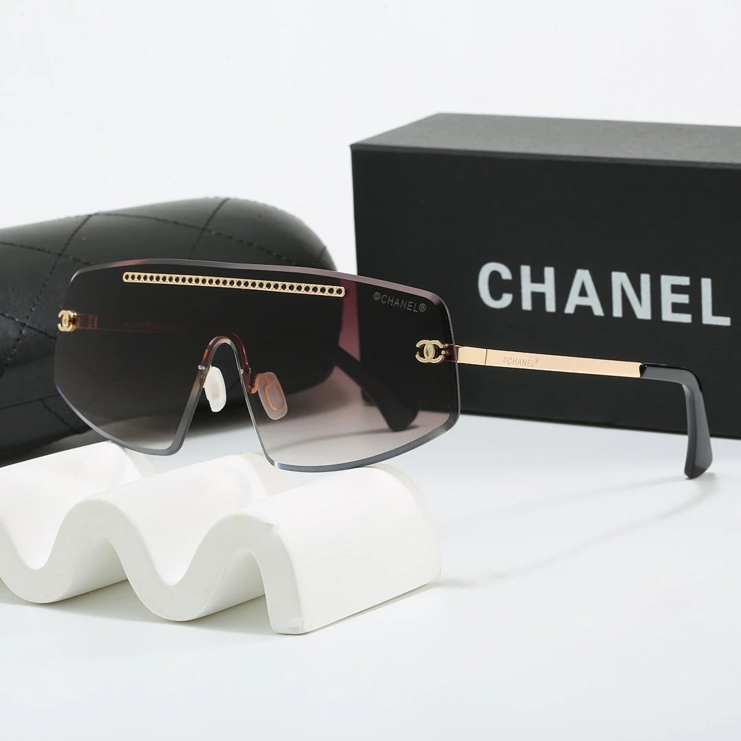 Chanel Black Tinted Lens Square Sunglasses, Polished Frame Style 17