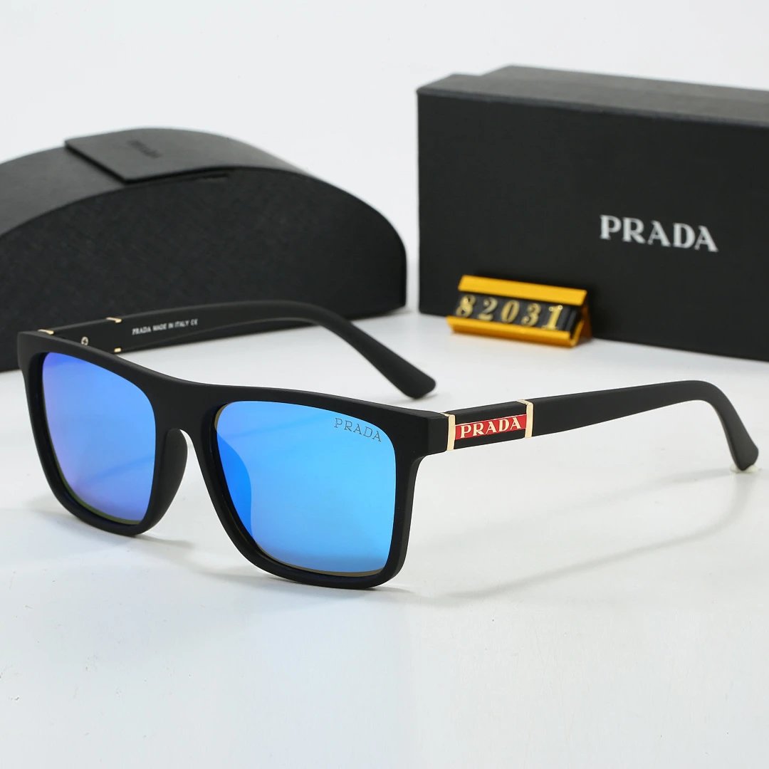 Prada Black Tinted Lens Square Sunglasses, Polished Frame Style 13