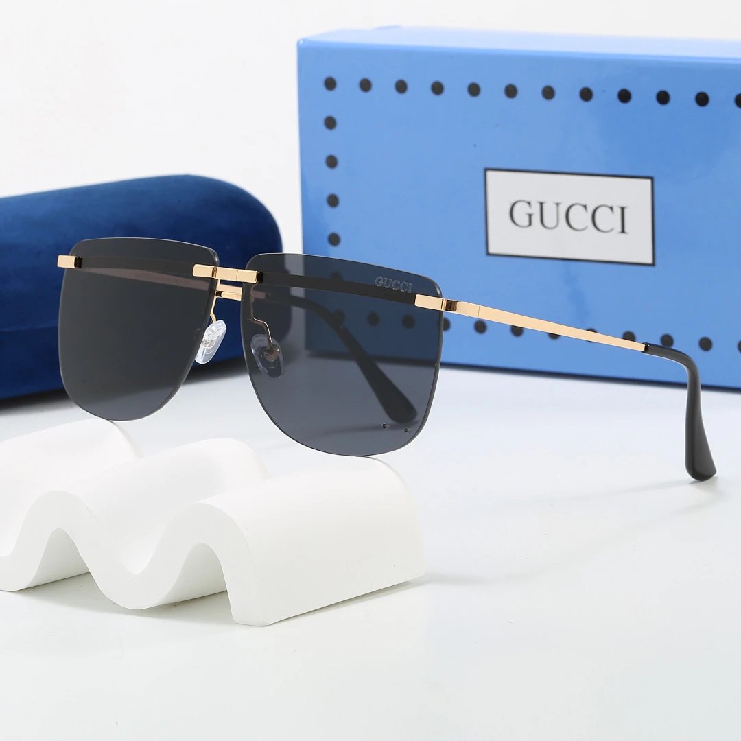 Gucci Blue Tinted Lens Designer Sunglasses, Polished Frame Style 05