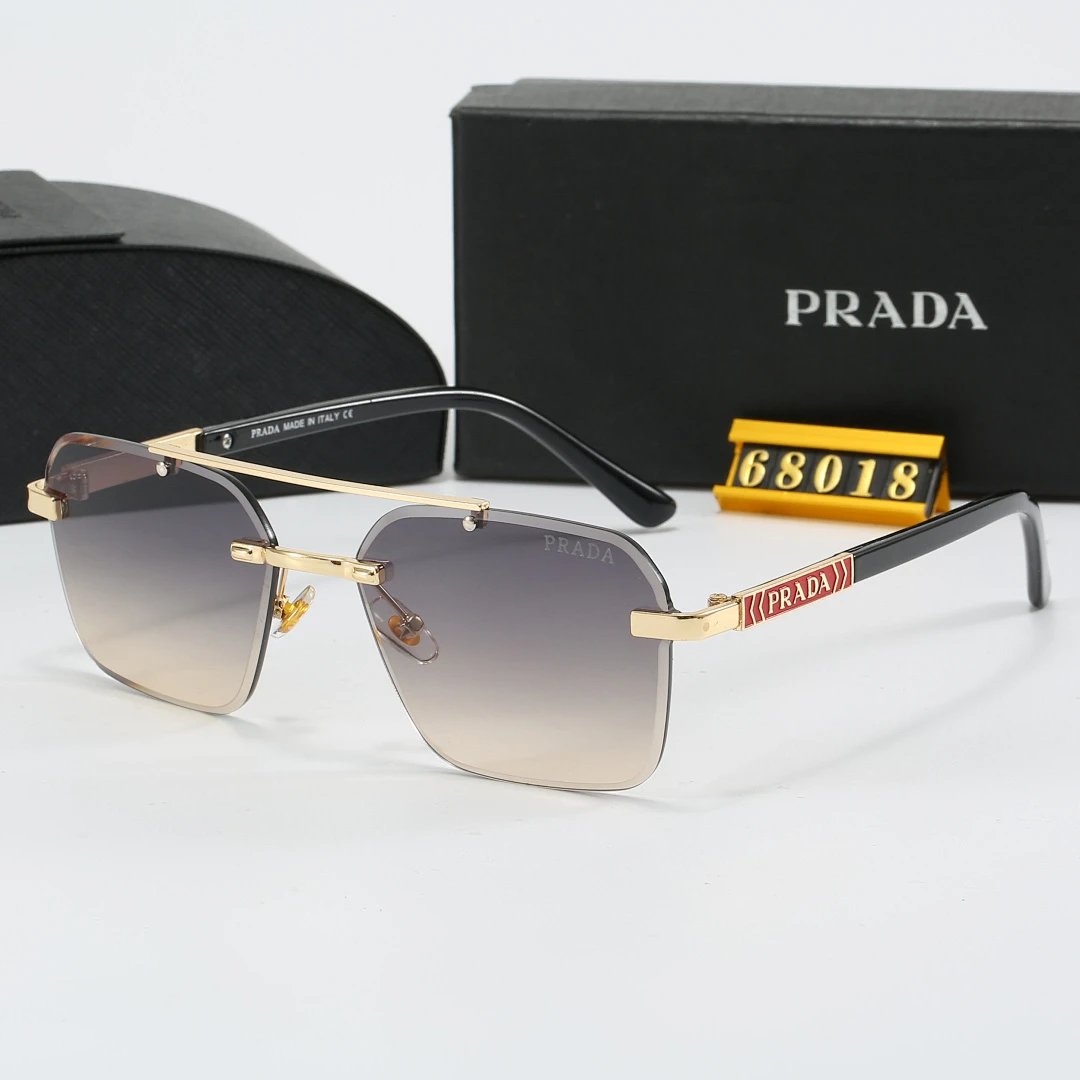 Prada Black Tinted Lens Square Sunglasses, Polished Frame Style 03