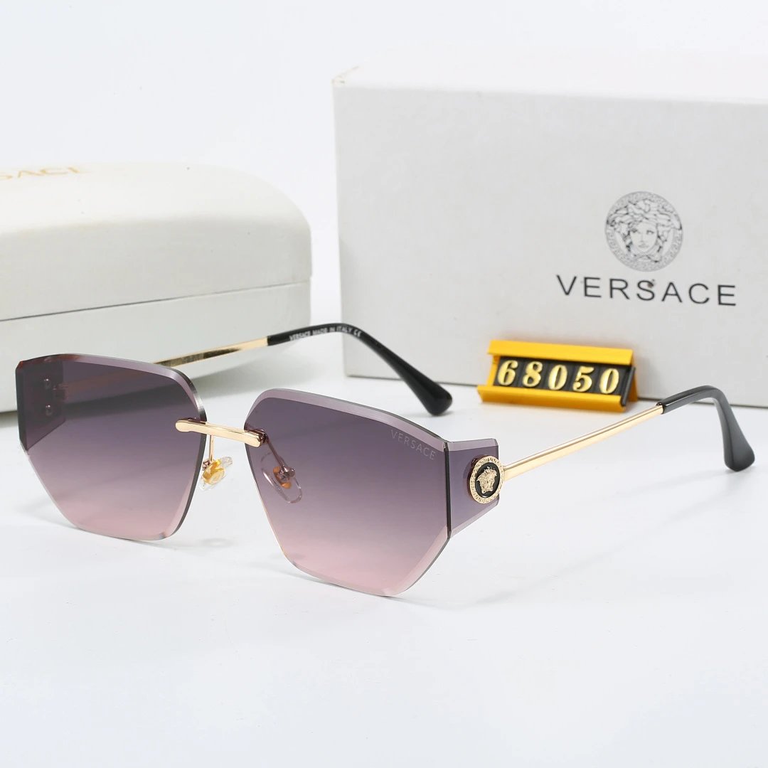 Versace Gray Tinted Lens Square Sunglasses, Polished Frame Style 09