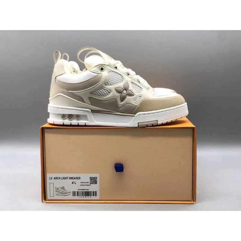 Stake Low Top Sneakers   lace-up White Grey - Style 1