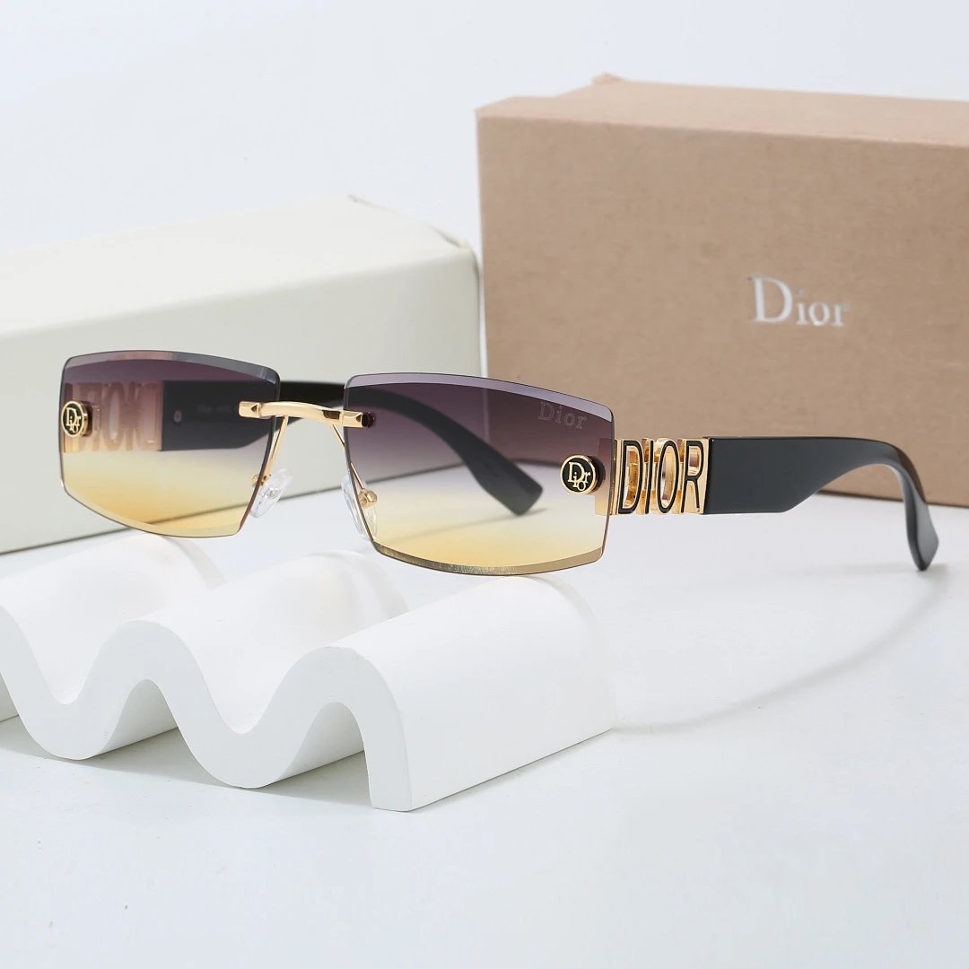 Dior Gray Tinted Lens Square Sunglasses, Polished Frame Style 23
