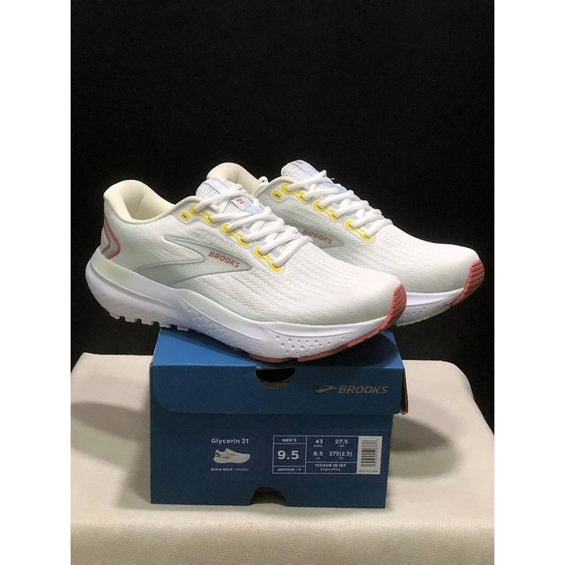 Brooks Glycerin 21 Running Shoes White Grey - Style 11
