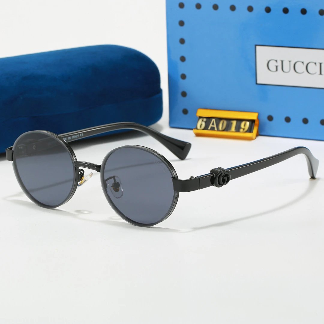 Gucci Blue Tinted Lens Square Sunglasses, Polished Frame Style 10
