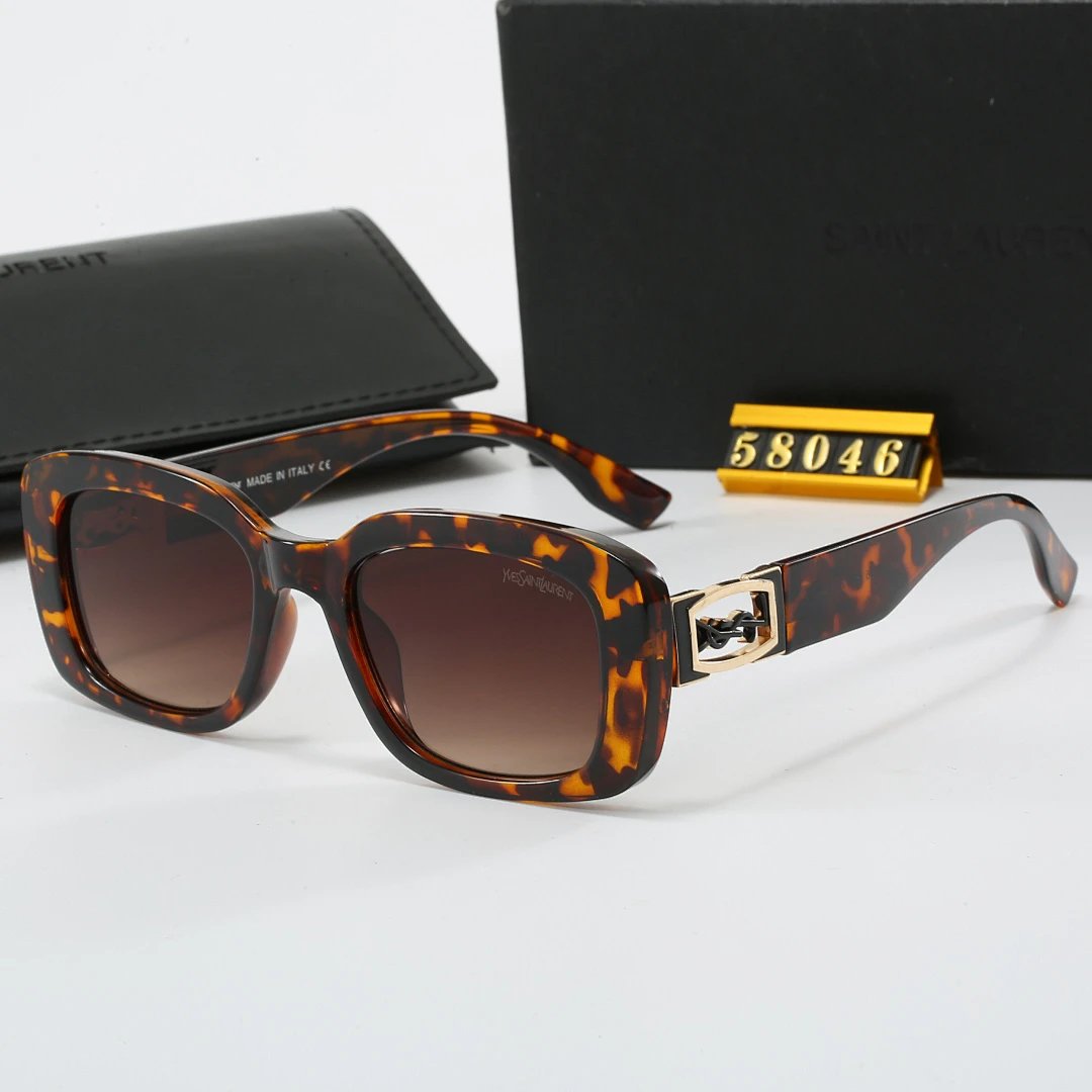 Saint Laurent Black Tinted Lens Square Sunglasses, Polished Frame Style 23