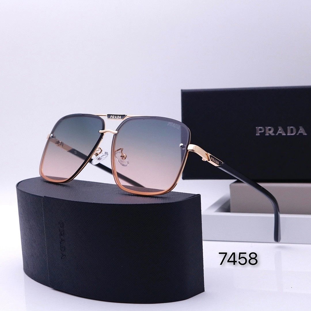 Prada Black Tinted Lens Square Sunglasses, Polished Frame Style 20