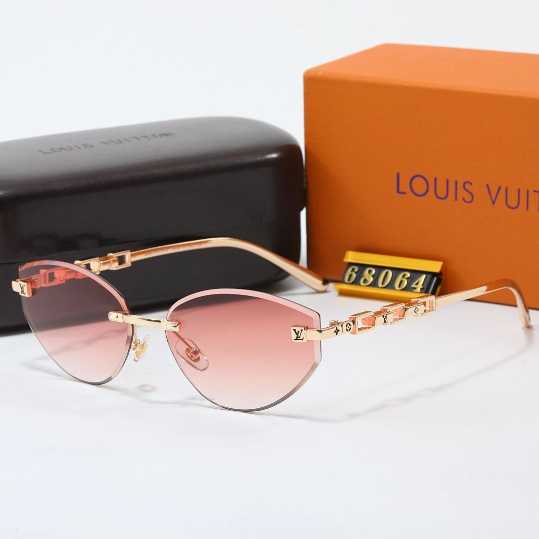 Louis Vuitton Brown Tinted Lens Square Sunglasses, Polished Frame Style 34