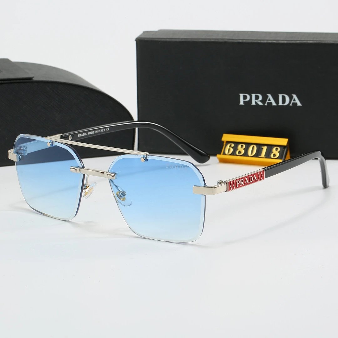Prada Black Tinted Lens Square Sunglasses, Polished Frame Style 06