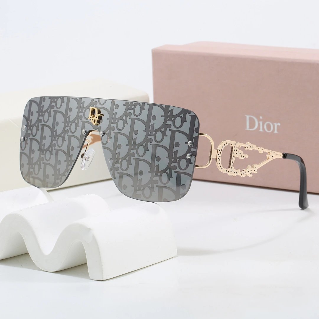 Dior Gray Tinted Lens Square Sunglasses, Polished Frame Style 14