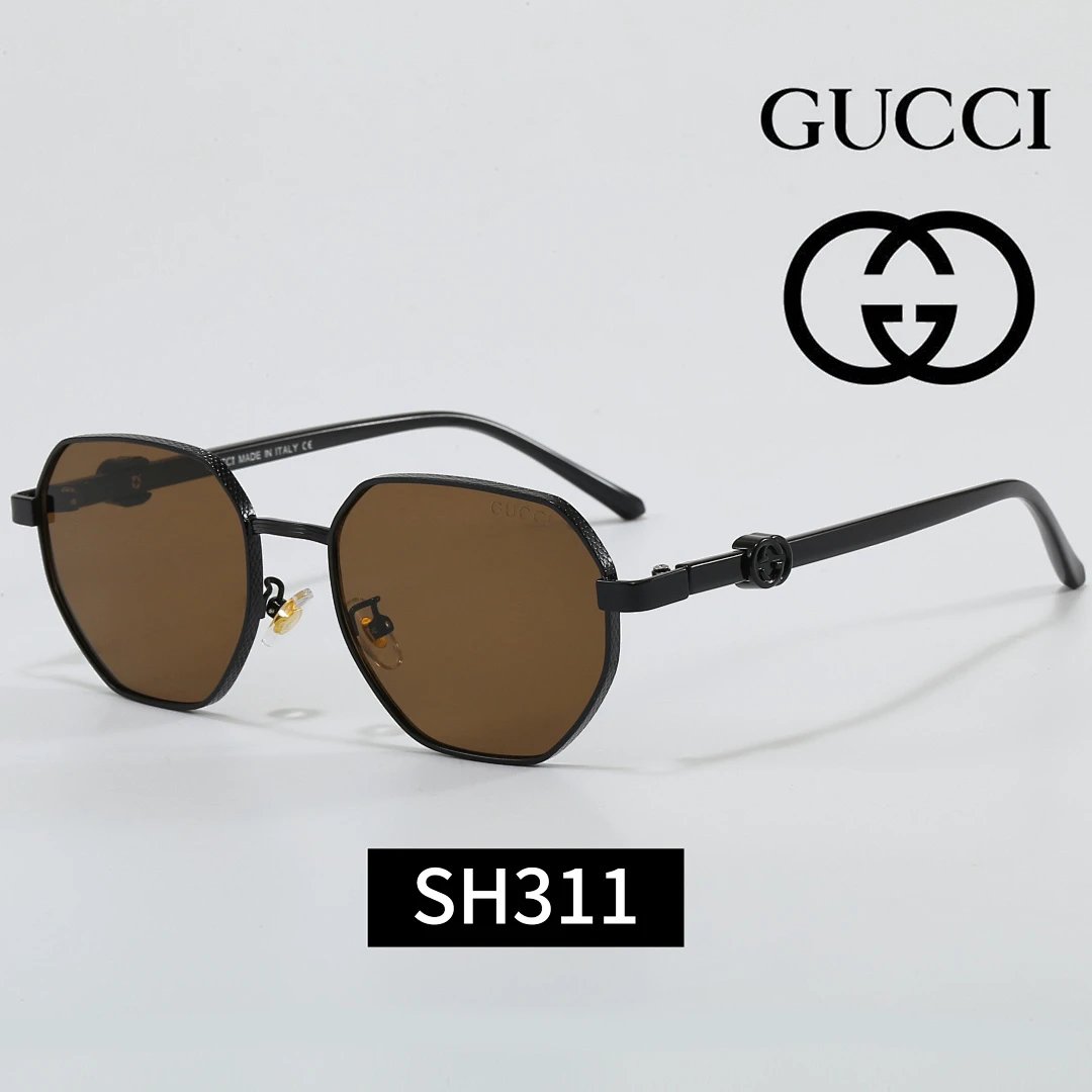 Gucci Tinted Lens Square Sunglasses, Polished Frame Style 08