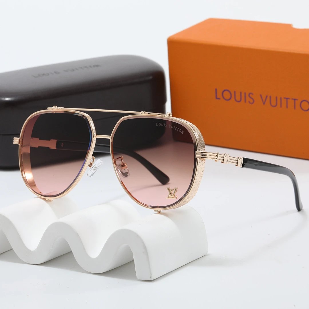 Louis Vuitton Brown Tinted Lens Square Sunglasses, Polished Frame Style 18
