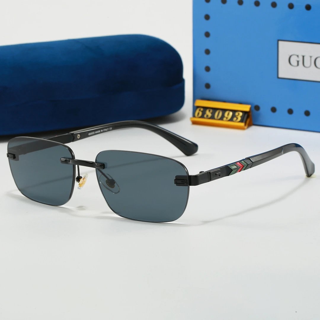 Gucci Blue Tinted Lens Square Sunglasses, Polished Frame Style 06