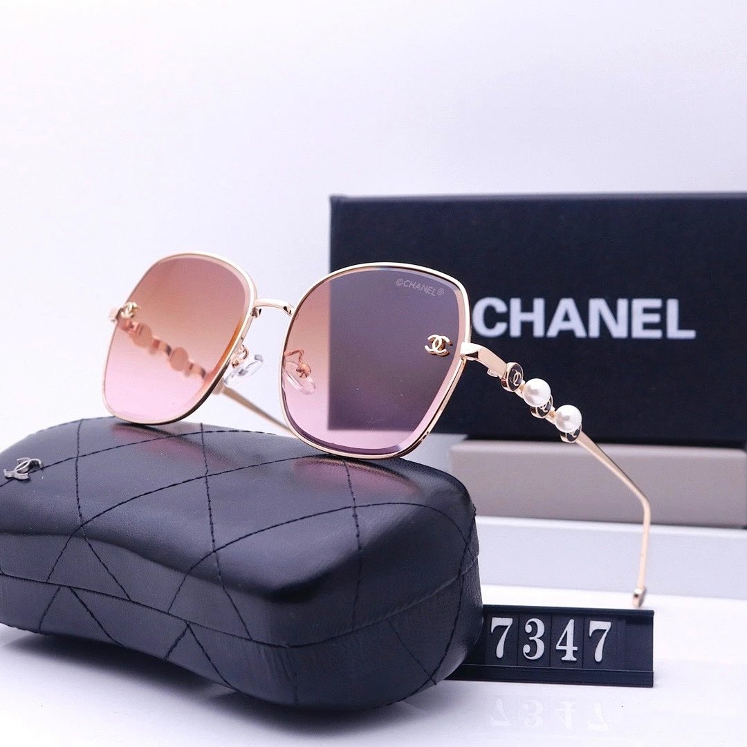 Chanel Tinted Lens Square Sunglasses, Polished Frame Style 14