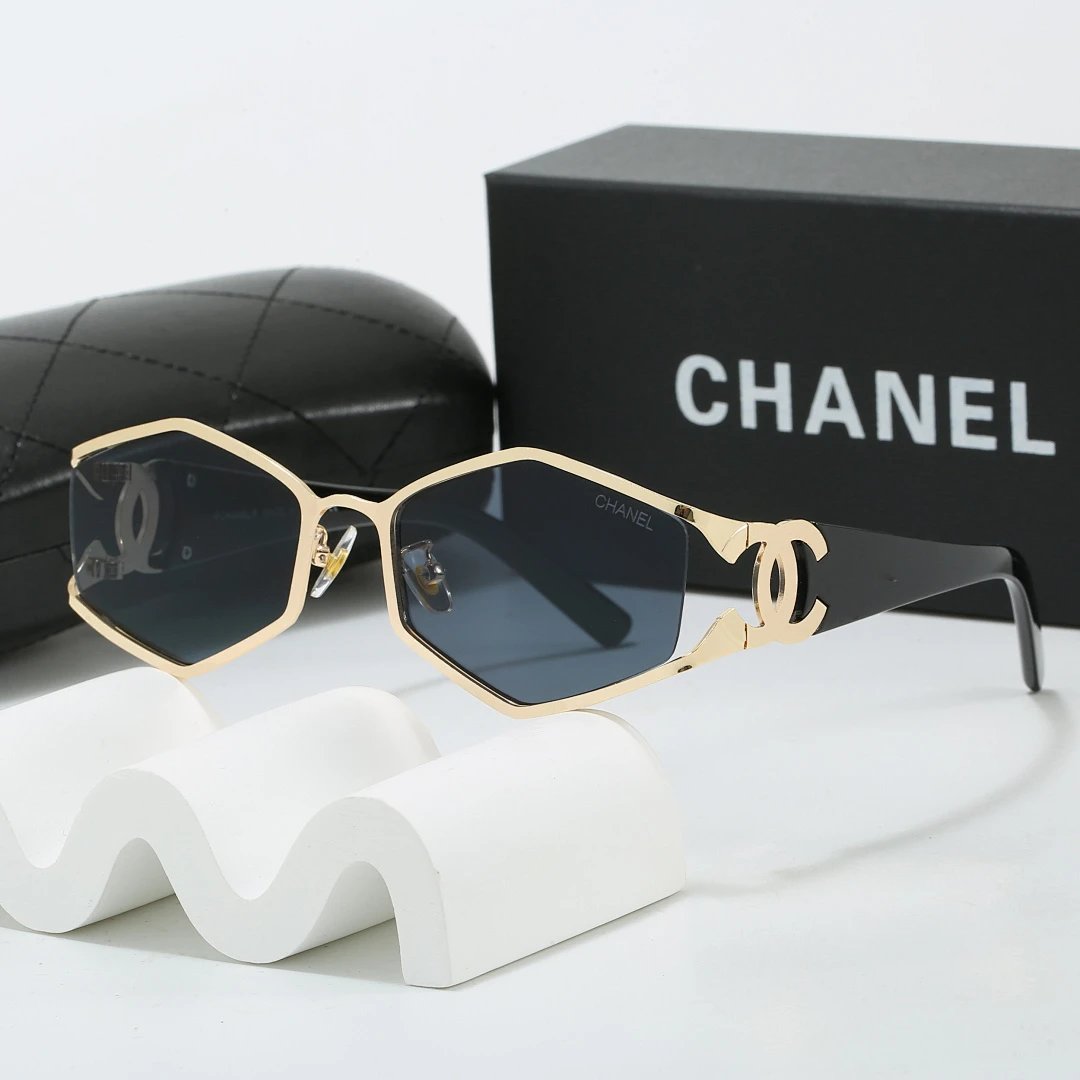 Chanel Black Tinted Lens Designer Sunglasses, Polished Frame Style 02