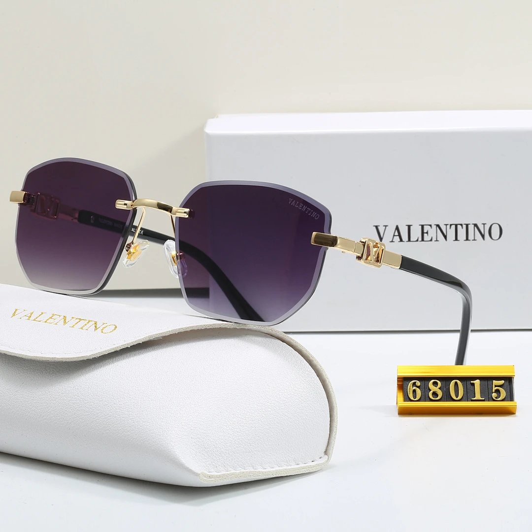 Valentino Black Tinted Lens Square Sunglasses, Polished Frame Style 10