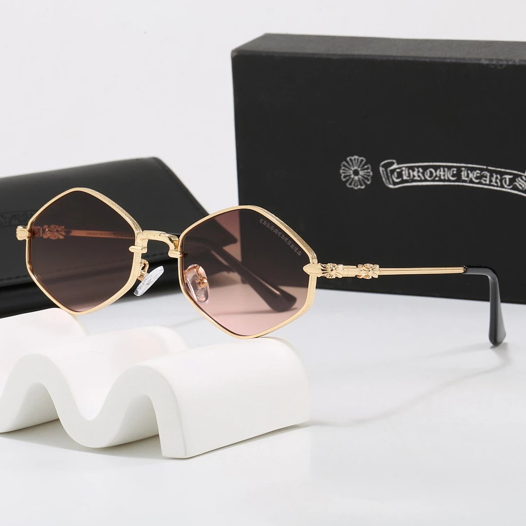 Chrome Hearts Black Tinted Lens Square Sunglasses, Polished Frame Style 03
