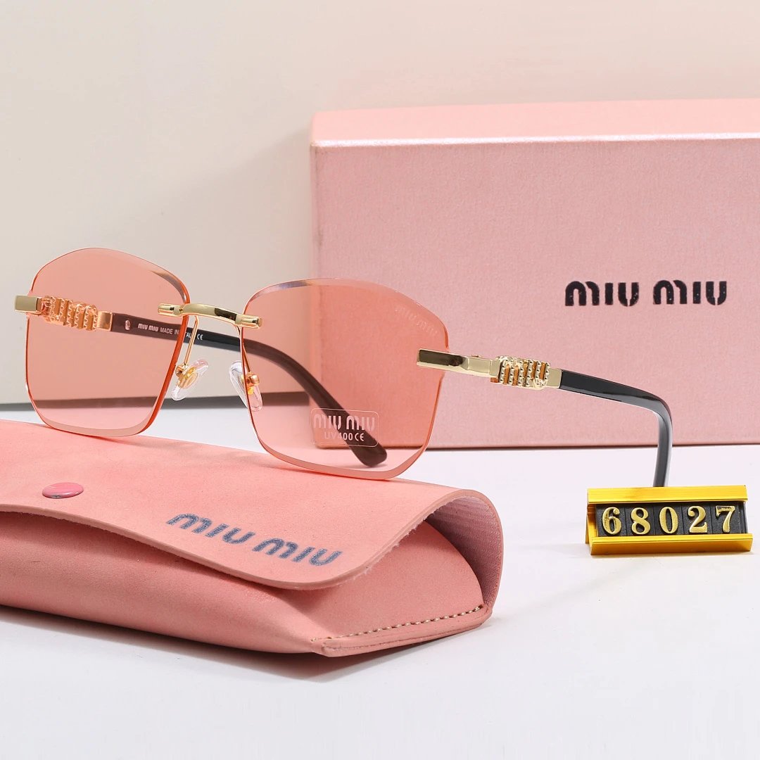 Miu Miu Gray Tinted Lens Designer Sunglasses, Polished Frame Style 03