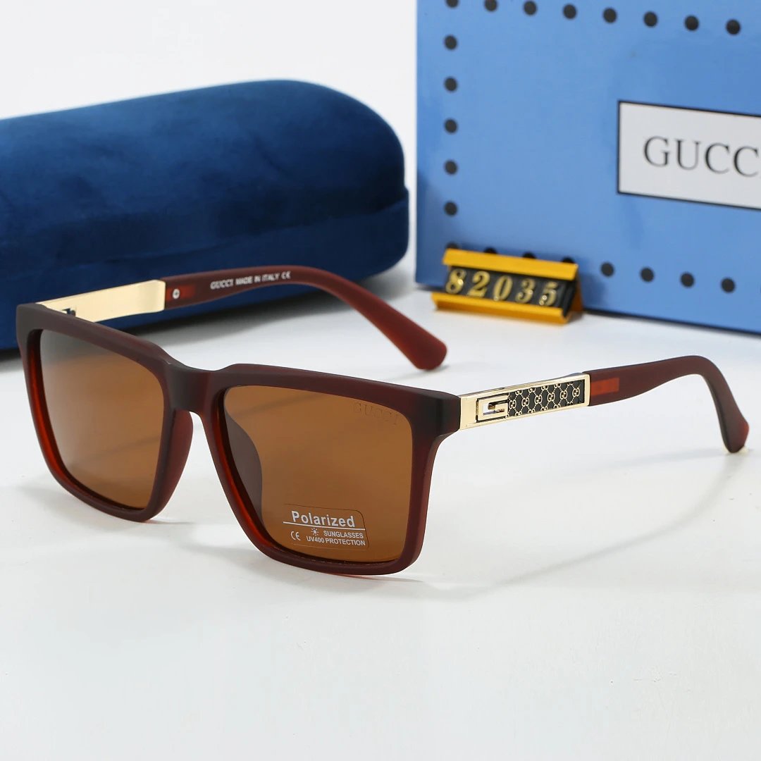Gucci Black Tinted Lens Square Sunglasses, Polished Frame Style 33