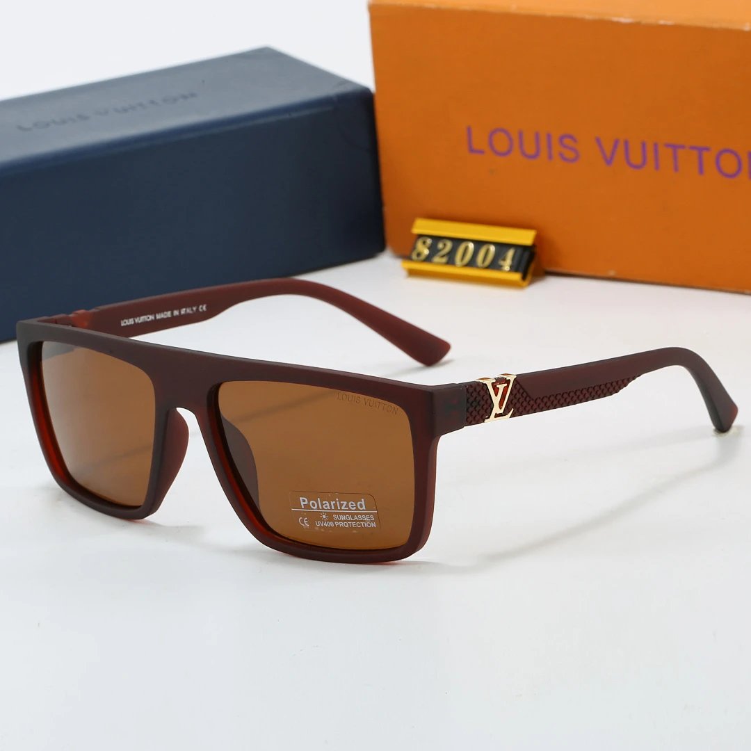 Louis Vuitton Brown Tinted Lens Square Sunglasses, Polished Frame Style 33