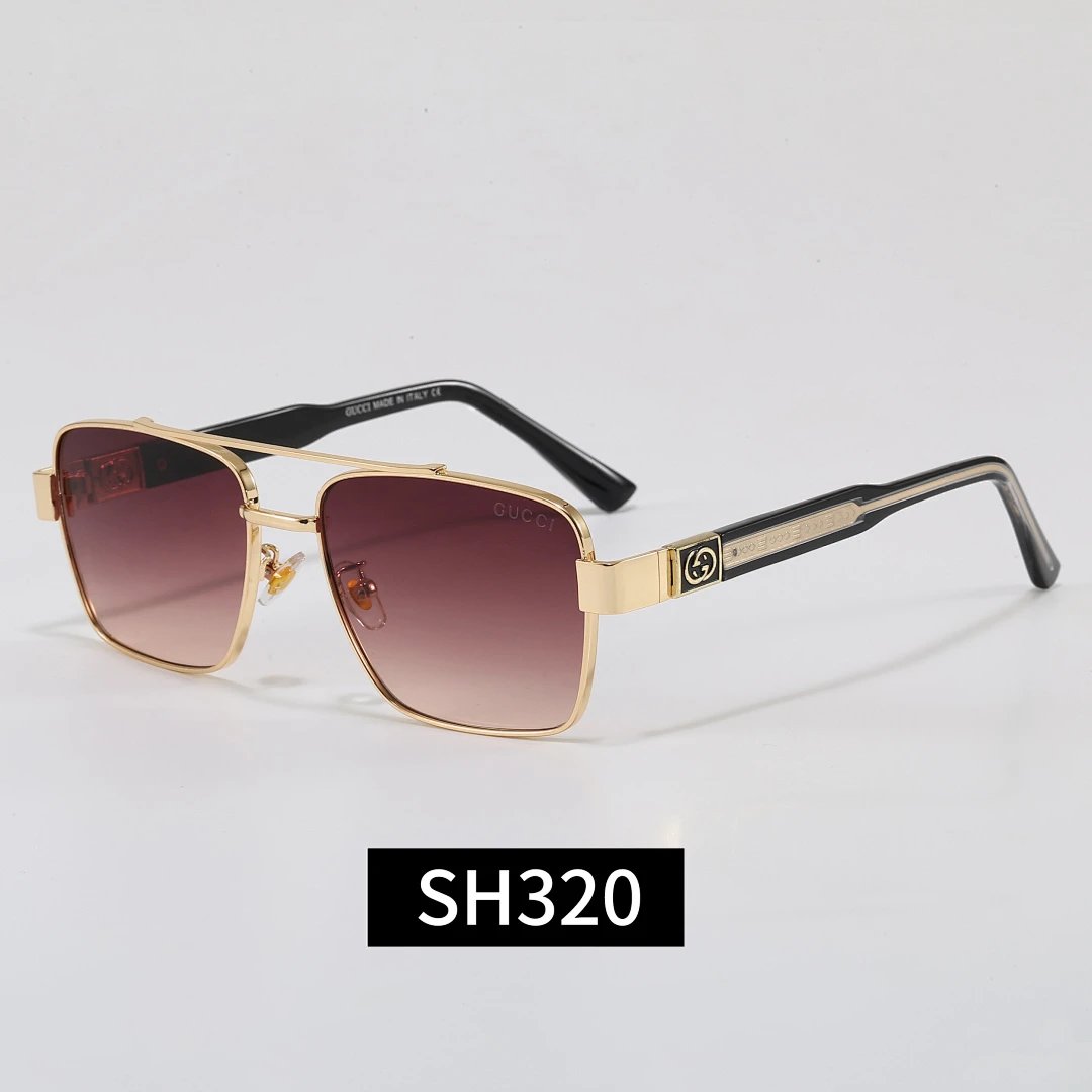 Gucci Tinted Lens Square Sunglasses, Polished Frame Style 30