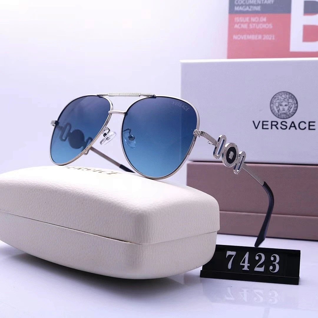 Versace Tinted Lens Square Sunglasses, Polished Frame Style 06