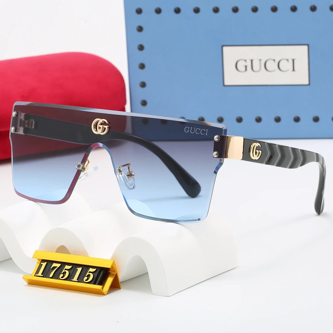 Gucci Brown Tinted Lens Square Sunglasses, Polished Frame Style 19