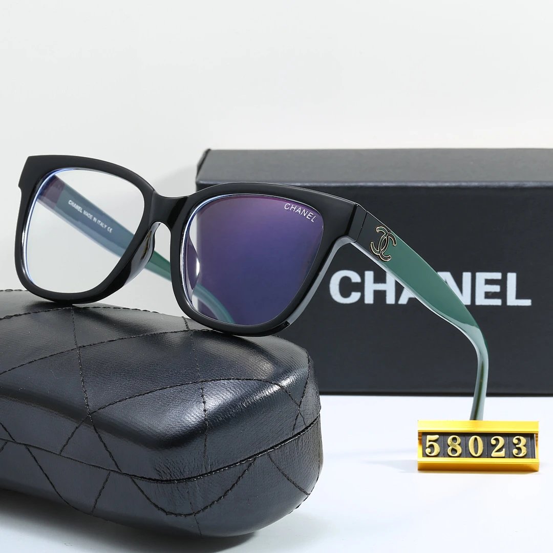 Chanel Black Tinted Lens Square Sunglasses, Polished Frame Style 06