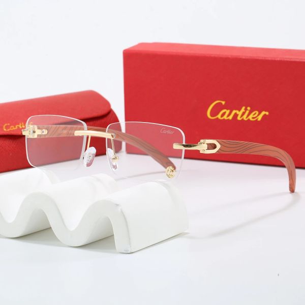 Cartier Red Tinted Lens Geometric Sunglasses, Polished Frame Style 02