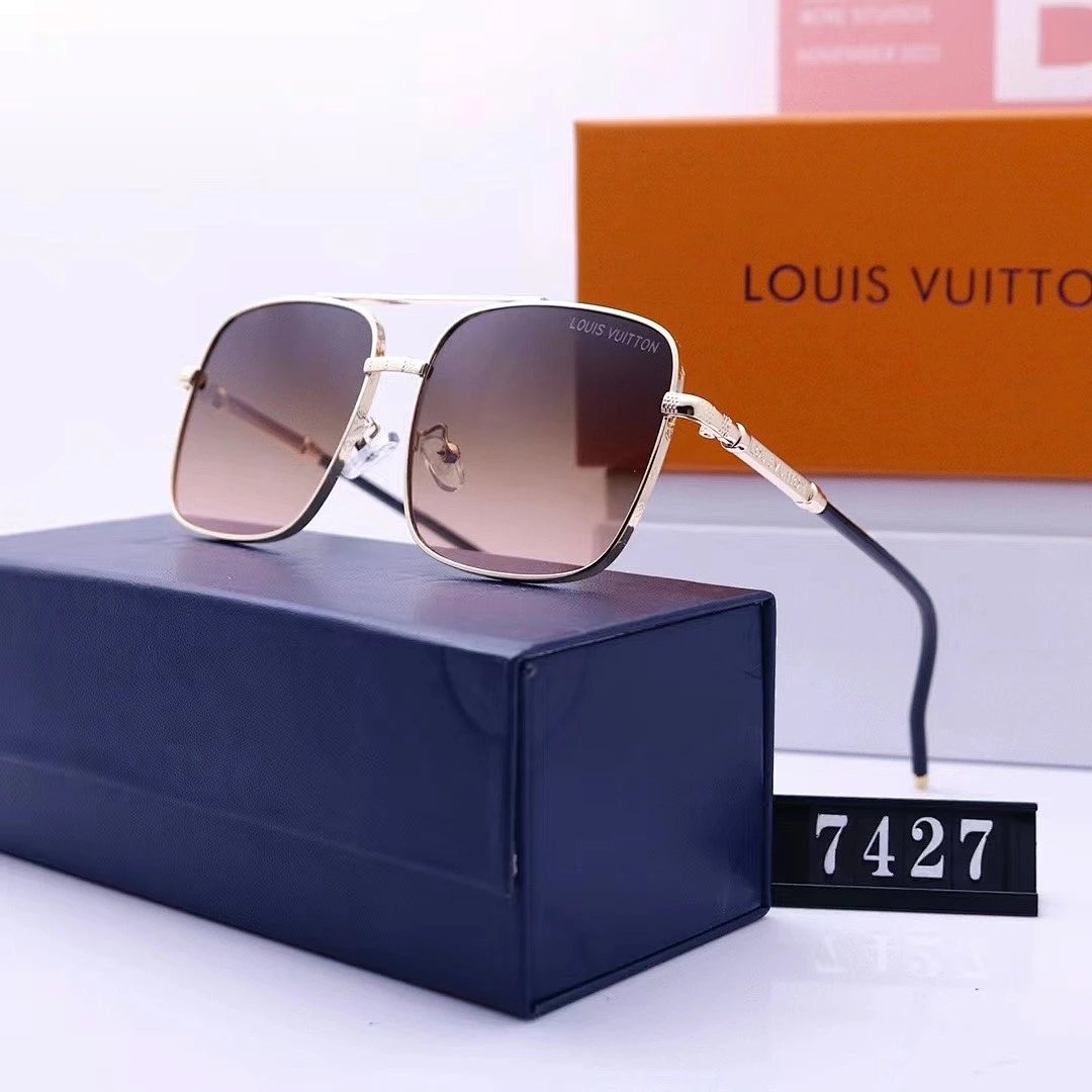 Louis Vuitton Tinted Lens Square Sunglasses, Polished Frame Style 29