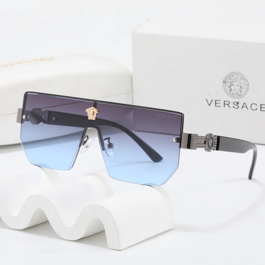 Versace Gray Tinted Lens Square Sunglasses, Polished Frame Style 26