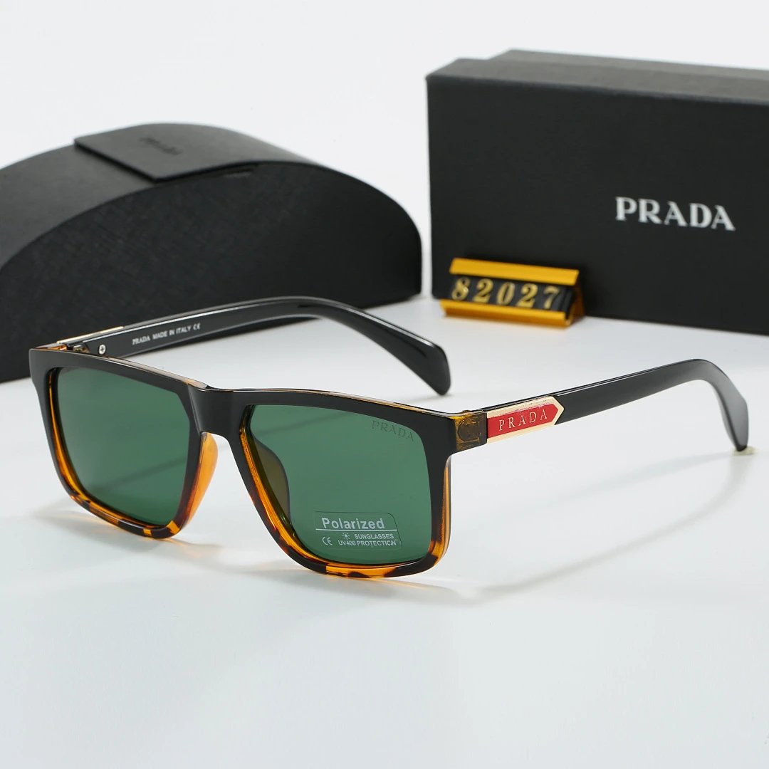 Prada Black Tinted Lens Square Sunglasses, Polished Frame Style 11