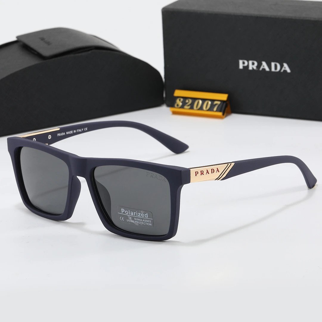 Prada Black Tinted Lens Square Sunglasses, Polished Frame Style 25
