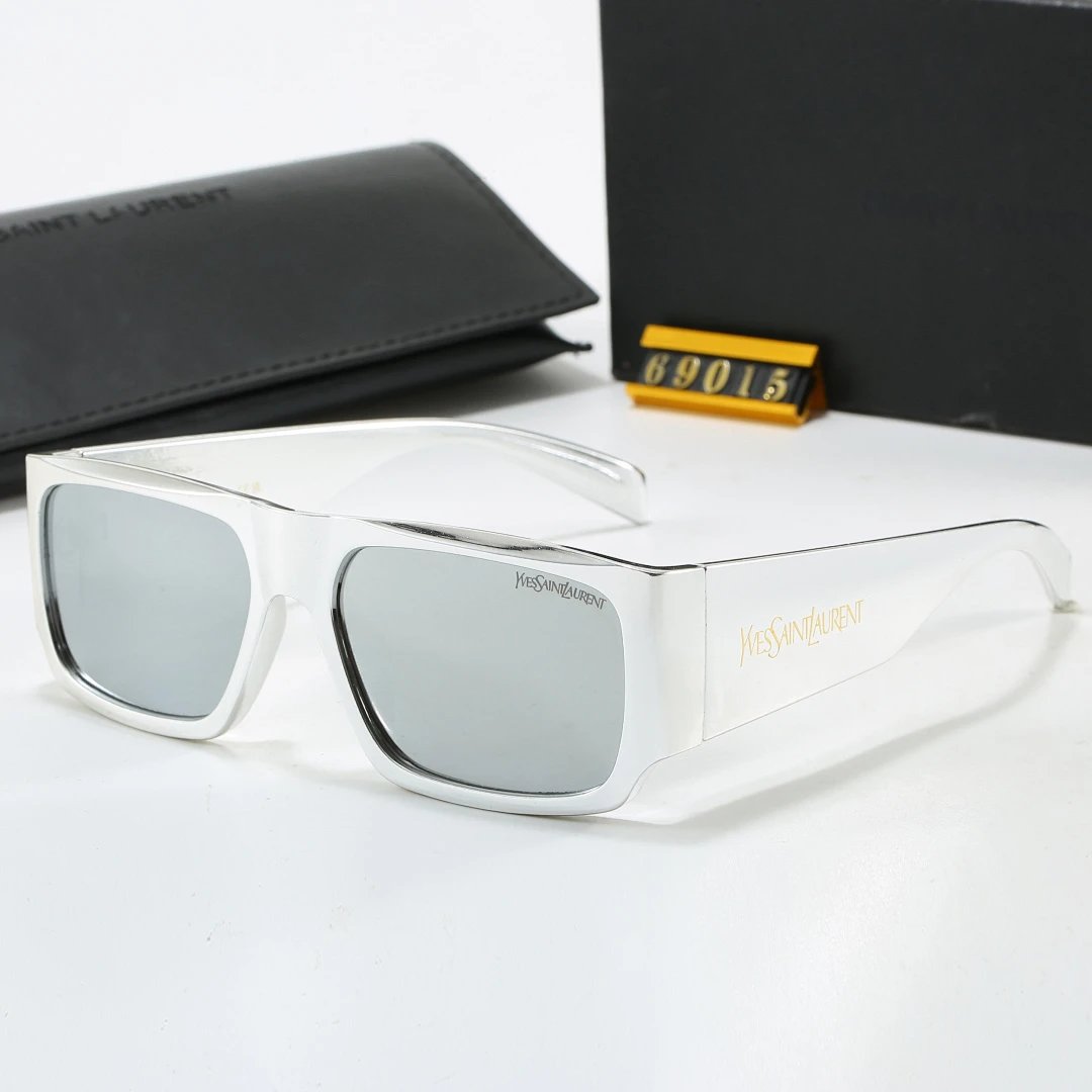 Saint Laurent Black Tinted Lens Square Sunglasses, Polished Frame Style 27