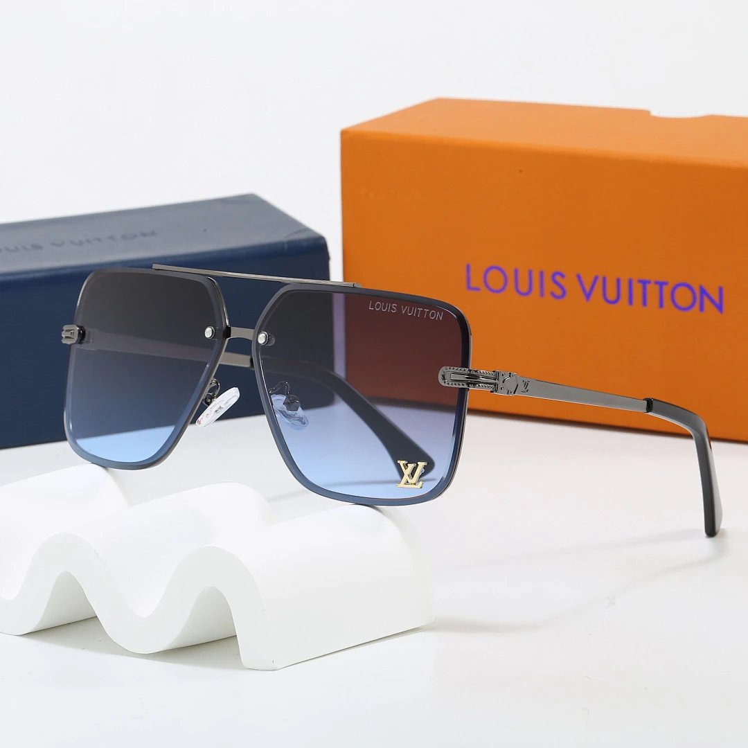 Louis Vuitton Brown Tinted Lens Square Sunglasses, Polished Frame Style 09