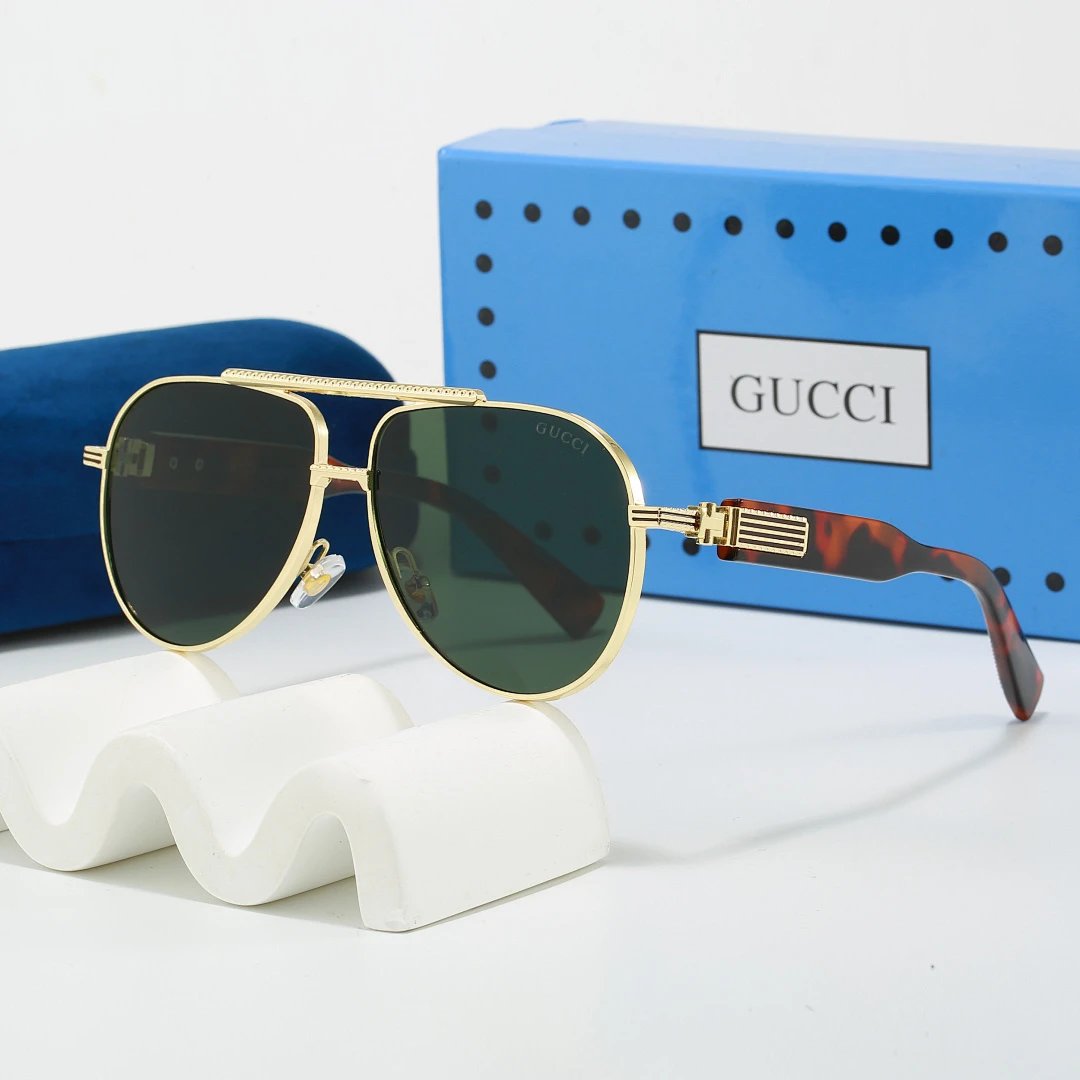 Gucci Blue Tinted Lens Designer Sunglasses, Polished Frame Style 05