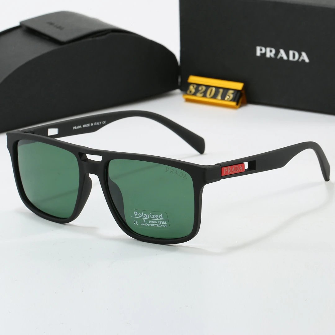 Prada Black Tinted Lens Square Sunglasses, Polished Frame Style 19