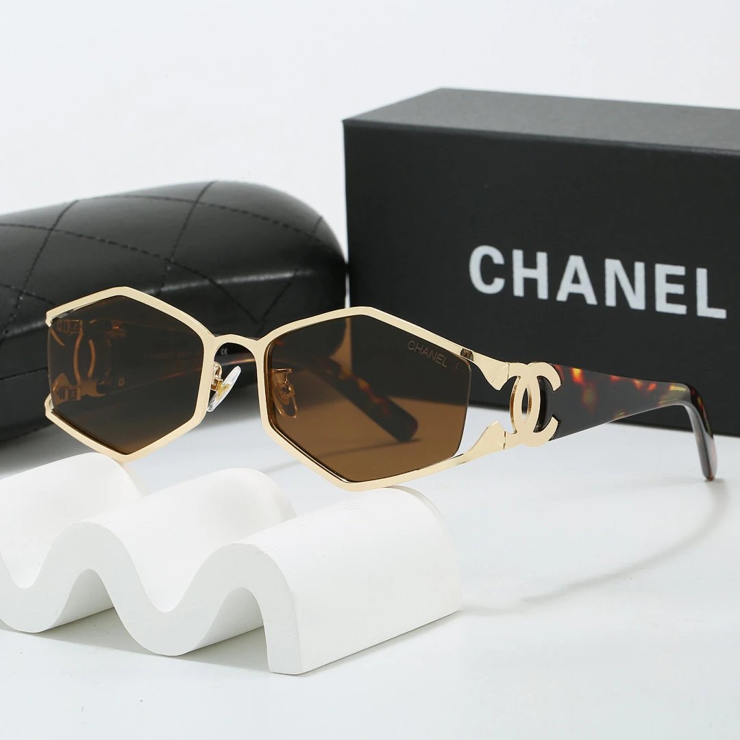 Chanel Black Tinted Lens Square Sunglasses, Polished Frame Style 05