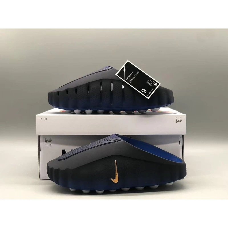 Nike Mind 001 Flyknit QS Slides - Black Orange Gradient Style 02
