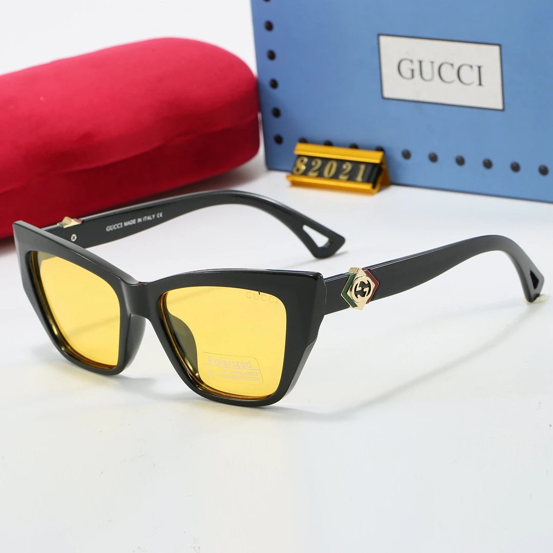 Gucci Tinted Lens Square Sunglasses, Polished Frame Style 18