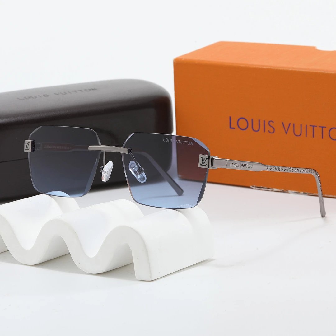 Louis Vuitton Brown Tinted Lens Square Sunglasses, Polished Frame Style 33