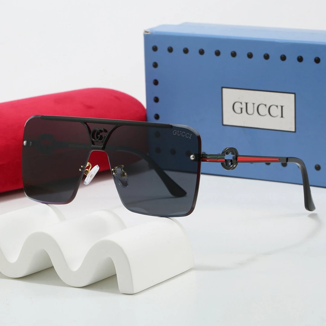 Gucci Tinted Lens Square Sunglasses, Polished Frame Style 06
