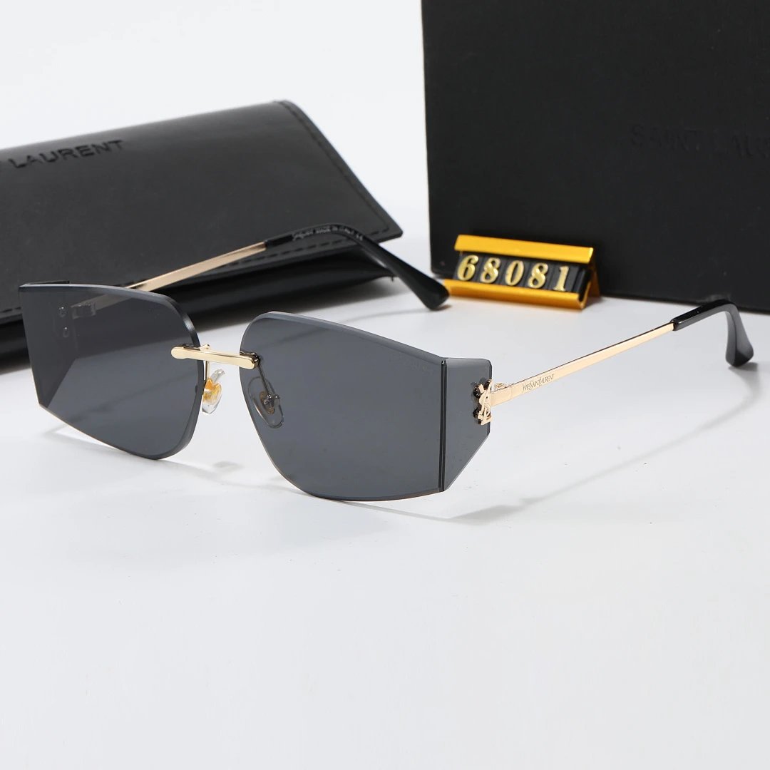 Saint Laurent Black Tinted Lens Square Sunglasses, Polished Frame Style 09