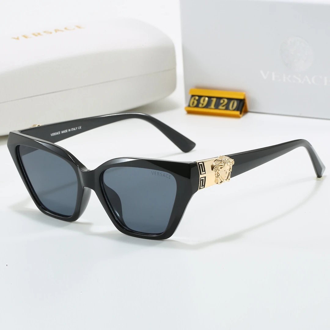 Versace Gray Tinted Lens Designer Sunglasses, Polished Frame Style 04